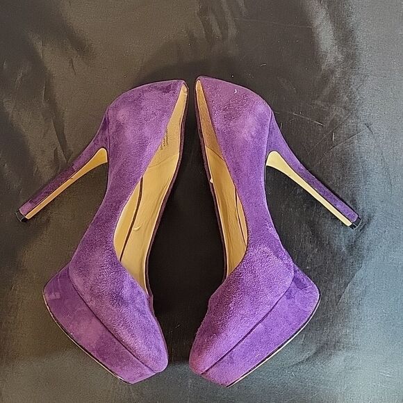 NINE WEST SUEDE ROUND TOE SLIP-ON WOMEN"S HIGH HEEL STILETTOS PUMP SHOES - Picture 15 of 16